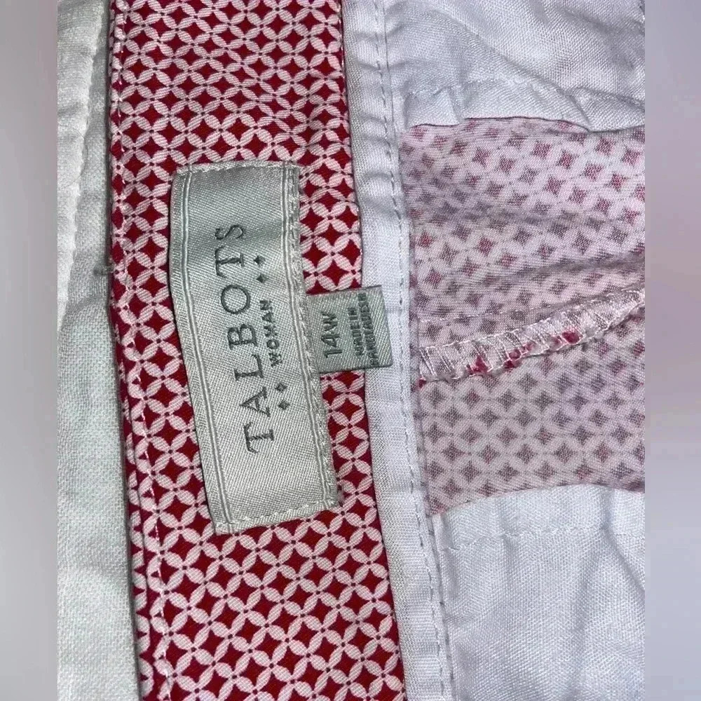Talbots Women’s 14 Patterned Dress Pant Capris - Picture 4 of 7